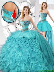 Modest Beaded Detachable Quinceanera Dresses with Sweetheart