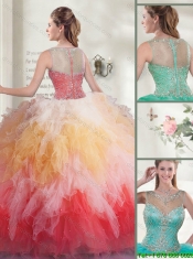 Popular Multi Color Quinceanera Dresses with Beading and Ruffles