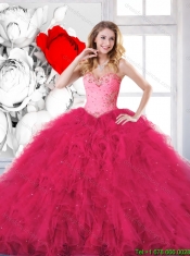 Pretty Beading Sweetheart Quinceanera Dresses with Ruffles