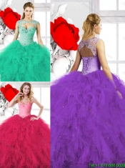 Pretty Beading Sweetheart Quinceanera Dresses with Ruffles