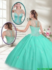 Summer Hot Sale Apple Green Sweet 16 Dresses with Beading
