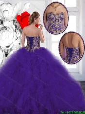 Elegant Beading and Ruffles Quinceanera Dresses with Lace Up