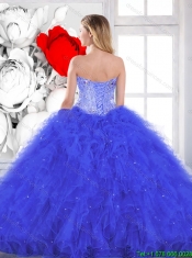 Fashionable Beading and Appliques Quinceanera Gowns in Turquoise