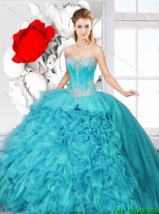 Hot Sale Ball Gown Quinceanera Gowns with Beading and Ruffles