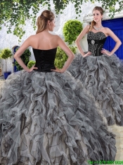 New Arrivals Beaded and Ruffles Quinceanera Dresses in Black