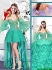 New Style Sweetheart Detachable Quinceanera Gowns with Ruffles