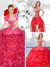 Pretty Sweetheart Detachable Quinceanera Dresses with Ruffles