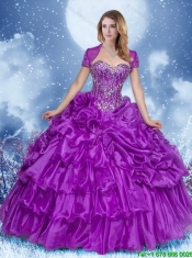 2016 Beautiful Purple Sweet 16 Dresses with Ruffled Layers