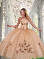 2016 Best Selling Appliques Quinceanera Gowns with Strapless