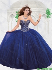 2016 Luxurious Sweetheart Beaded Quinceanera Dresses in Royal Blue