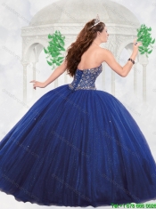 2016 Luxurious Sweetheart Beaded Quinceanera Dresses in Royal Blue