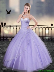 2016 Popular Beading Lavender Sweetheart Quinceanera Gowns