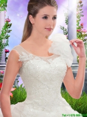 Beautiful Appliques Open Back Quinceanera Dresses with Ruffled Layers
