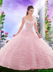 Beautiful Appliques Open Back Quinceanera Dresses with Ruffled Layers