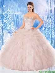 Beautiful Beading Baby Pink Quinceanera Dresses for 2016 Spring