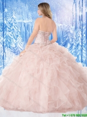 Beautiful Beading Baby Pink Quinceanera Dresses for 2016 Spring