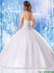 Beautiful Beading White Quinceanera Gowns
