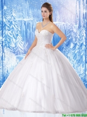 Beautiful Beading White Quinceanera Gowns
