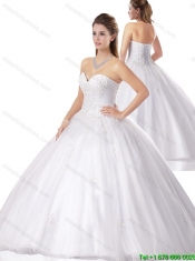 Beautiful Beading White Quinceanera Gowns