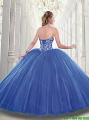 Beautiful Blue Ball Gown Quinceanera Dresses with Beading