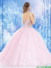Beautiful Sweetheart Pink Quinceanera Gowns with Beading
