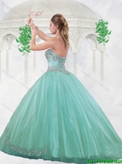 Beautiful Sweetheart Tulle Quinceanera Dresses with Beading