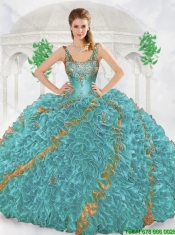 Cheap Beading and Ruffles Sweet 16 Dresses with Straps for Summer