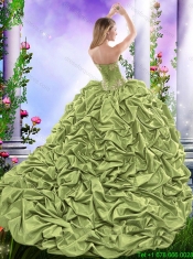 Discount Appliques 2016 Quinceanera Dresses with Brush Train