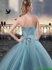 Elegant Aqua Blue Sweetheart Quinceanera Dresses with Beading