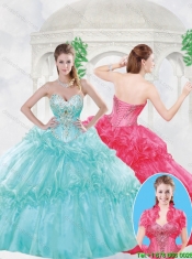 Elegant Ball Gown Sweet 16 Dresses with Beading and Ruffles