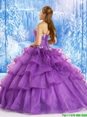Elegant Purple Sweet 16 Dresses with Beading and Ruffles