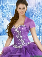 Elegant Purple Sweet 16 Dresses with Beading and Ruffles