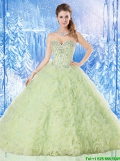 Elegant Yellow Green Quinceanera Dresses with Ruffles