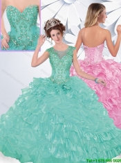 Exclusive Appliques and Ruffles Sweet 16 Dresses with Lace Up