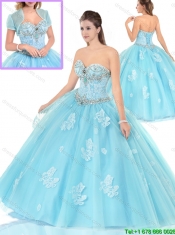 Exclusive Appliques Sweetheart Quinceanera Dresses with Beading