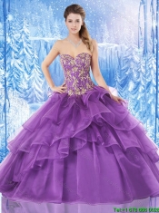 Fashionable Ball Gown Purple Quinceanera Gowns with Beading
