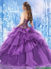 Fashionable Ball Gown Purple Quinceanera Gowns with Beading