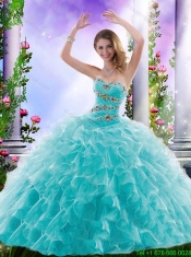 Fashionable Brush Train Beading and Ruffles Sweet 16 Dresses