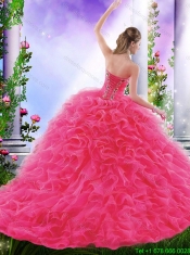 Fashionable Brush Train Beading and Ruffles Sweet 16 Dresses