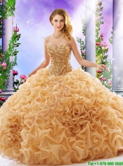 Gorgeous Beading and Ruffles Quinceanera Dresses with Chapel Train
