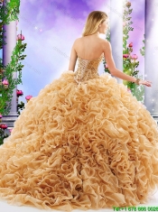 Gorgeous Beading and Ruffles Quinceanera Dresses with Chapel Train