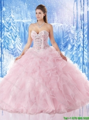 Hot Sale Ball Gown 2016 Ruffles Quinceanera Gowns with Beading