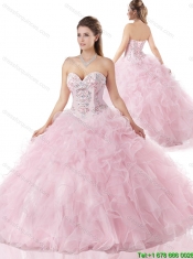 Hot Sale Ball Gown 2016 Ruffles Quinceanera Gowns with Beading