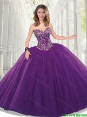 Inexpensive Ball Gown Sweet 16 Dresses with Beading for 2016