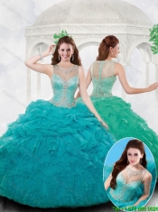 Latest Ball Gown Bateau Ruffles Quinceanera Dresses with Beading