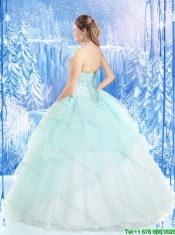 Latest Ruffles and Beading Sweet 16 Dresses in Apple Green