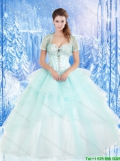 Latest Ruffles and Beading Sweet 16 Dresses in Apple Green