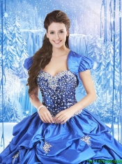 Luxurious Blue Quinceanera Dresses with Beading and Pick Ups