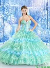 Luxurious Ruffled Layers Sweet 16 Dresses in Multi Color
