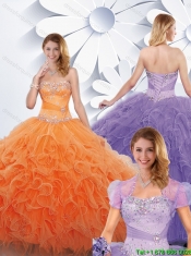 Luxurious Strapless Quinceanera Gowns with Beading and Ruffles